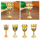 Maxbell Vintage Medieval Goblet Sturdy Pattern Drinking Glass for Blessing Party Bar light blue