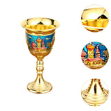 Maxbell Vintage Medieval Goblet Sturdy Pattern Drinking Glass for Blessing Party Bar blue