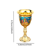 Maxbell Vintage Medieval Goblet Sturdy Pattern Drinking Glass for Blessing Party Bar blue