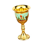 Maxbell Vintage Medieval Goblet Sturdy Pattern Drinking Glass for Blessing Party Bar light green