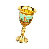 Maxbell Vintage Medieval Goblet Sturdy Pattern Drinking Glass for Blessing Party Bar light green