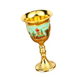 Maxbell Vintage Medieval Goblet Sturdy Pattern Drinking Glass for Blessing Party Bar light green