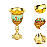 Maxbell Vintage Medieval Goblet Sturdy Pattern Drinking Glass for Blessing Party Bar light green