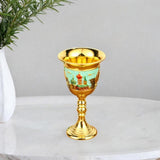 Maxbell Vintage Medieval Goblet Sturdy Pattern Drinking Glass for Blessing Party Bar light green
