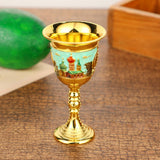 Maxbell Vintage Medieval Goblet Sturdy Pattern Drinking Glass for Blessing Party Bar light green