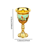 Maxbell Vintage Medieval Goblet Sturdy Pattern Drinking Glass for Blessing Party Bar light green