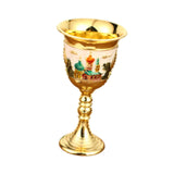 Maxbell Vintage Medieval Goblet Sturdy Pattern Drinking Glass for Blessing Party Bar light pink