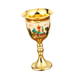 Maxbell Vintage Medieval Goblet Sturdy Pattern Drinking Glass for Blessing Party Bar light pink