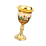 Maxbell Vintage Medieval Goblet Sturdy Pattern Drinking Glass for Blessing Party Bar light pink
