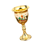 Maxbell Vintage Medieval Goblet Sturdy Pattern Drinking Glass for Blessing Party Bar light pink
