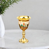 Maxbell Vintage Medieval Goblet Sturdy Pattern Drinking Glass for Blessing Party Bar light pink