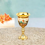 Maxbell Vintage Medieval Goblet Sturdy Pattern Drinking Glass for Blessing Party Bar light pink
