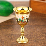 Maxbell Vintage Medieval Goblet Sturdy Pattern Drinking Glass for Blessing Party Bar light pink