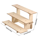 Maxbell Wooden Riser Display Shelf Organizer 3 Tier Decor for Figurines Figures Dorm