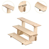 Maxbell Wooden Riser Display Shelf Organizer 3 Tier Decor for Figurines Figures Dorm