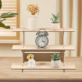 Maxbell Wooden Riser Display Shelf Organizer 3 Tier Decor for Figurines Figures Dorm