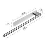 Maxbell Towel Rail No-punched Single Rod Towel Holder for Household Bathroom Balcony Silver