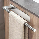 Maxbell Towel Rail No-punched Single Rod Towel Holder for Household Bathroom Balcony Silver