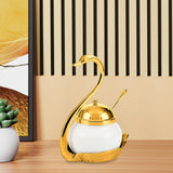 Maxbell Sugar Container Porcelain Canister Spice Container for Sugar Wedding Buffets gold