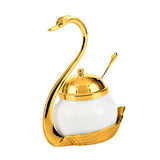 Maxbell Sugar Container Porcelain Canister Spice Container for Sugar Wedding Buffets gold