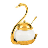Maxbell Sugar Container Porcelain Canister Spice Container for Sugar Wedding Buffets gold