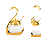 Maxbell Sugar Container Porcelain Canister Spice Container for Sugar Wedding Buffets gold