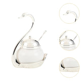 Maxbell Sugar Container Porcelain Canister Spice Container for Sugar Wedding Buffets argent