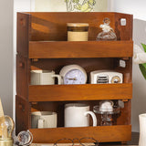 Maxbell Wood Coffee Cup Holder Coffee Bar Organizer for Creamer Stirrers Tea Packets