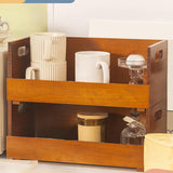 Maxbell Wood Coffee Cup Holder Coffee Bar Organizer for Creamer Stirrers Tea Packets