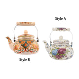 Maxbell Enamel Tea Kettle 2.5L Teakettle Hot Water Tea Kettle for Home Camping Hotel Style A