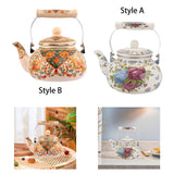 Maxbell Enamel Tea Kettle 2.5L Teakettle Hot Water Tea Kettle for Home Camping Hotel Style A
