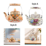 Maxbell Enamel Tea Kettle 2.5L Teakettle Hot Water Tea Kettle for Home Camping Hotel Style A