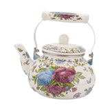 Maxbell Enamel Tea Kettle 2.5L Teakettle Hot Water Tea Kettle for Home Camping Hotel Style A