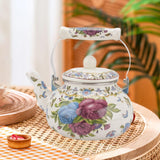Maxbell Enamel Tea Kettle 2.5L Teakettle Hot Water Tea Kettle for Home Camping Hotel Style A