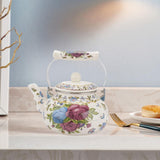 Maxbell Enamel Tea Kettle 2.5L Teakettle Hot Water Tea Kettle for Home Camping Hotel Style A