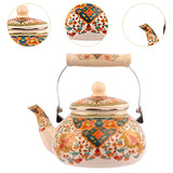 Maxbell Enamel Tea Kettle 2.5L Teakettle Hot Water Tea Kettle for Home Camping Hotel Style B
