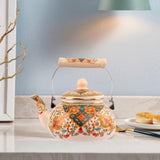 Maxbell Enamel Tea Kettle 2.5L Teakettle Hot Water Tea Kettle for Home Camping Hotel Style B