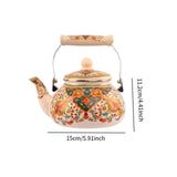 Maxbell Enamel Tea Kettle 2.5L Teakettle Hot Water Tea Kettle for Home Camping Hotel Style B