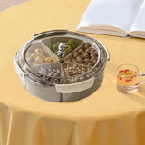 Maxbell Divided Serving Tray Food Tray Snack Tray for Party New Year Spring Festival gray