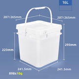 Maxbell Square Bucket Lightweight Versatile Food Storage Container for Home Painting White