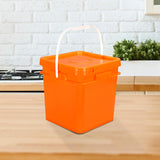 Maxbell Square Bucket Lightweight Versatile Food Storage Container for Home Painting Orange