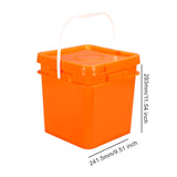 Maxbell Square Bucket Lightweight Versatile Food Storage Container for Home Painting Orange