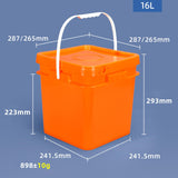 Maxbell Square Bucket Lightweight Versatile Food Storage Container for Home Painting Orange