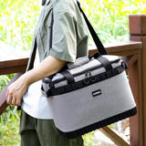 Maxbell Insulated Lunch Box Leakproof Thermal Food Carrier for Outdoor Picnic Travel Gray