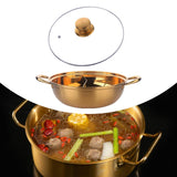 Maxbell Hot Pot with Divider Stainless Steel Hot Pot for Family Gathering Home Party gold
