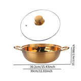 Maxbell Hot Pot with Divider Stainless Steel Hot Pot for Family Gathering Home Party gold