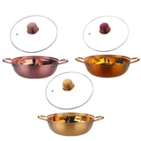 Maxbell Hot Pot with Divider Stainless Steel Hot Pot for Family Gathering Home Party gold