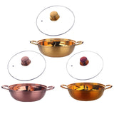 Maxbell Hot Pot with Divider Stainless Steel Hot Pot for Family Gathering Home Party gold
