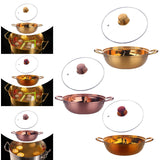 Maxbell Hot Pot with Divider Stainless Steel Hot Pot for Family Gathering Home Party gold
