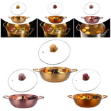Maxbell Hot Pot with Divider Stainless Steel Hot Pot for Family Gathering Home Party gold